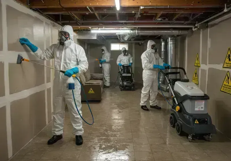 Basement Moisture Removal and Structural Drying process in Whiteman Air Force Base, MO